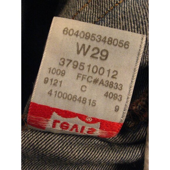 LEVIS 501 CUTOFF JEANS SHORTS Womans 34 MEASURED Blue Denim Daisy Duke Athletic - Picture 8 of 12